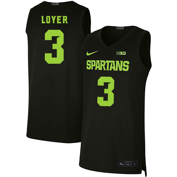 2020 Men #3 Foster Loyer Michigan State Spartans College Basketball Jerseys Sale-Black